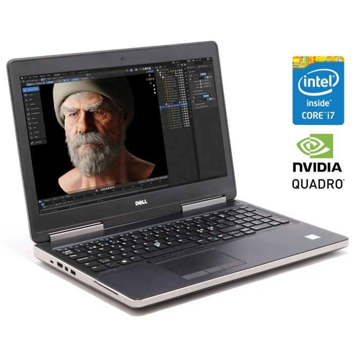 Мобільна робоча станція Б-класу Dell Precision 7520 / 15,6" (1920x1080) IPS / Intel Core i7-7700HQ (4 (8) ядра по 2,8 - 3,8 ГГц) / 16 ГБ DDR4 / 256 ГБ SSD / nVidia Quadro M2200, 4 ГБ GDDR5, 128-біт / WebCam / Win 10 Pro б/в - изображение 1