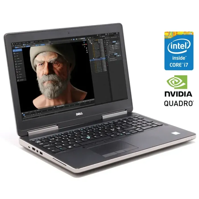 Мобільна робоча станція Б-класу Dell Precision 7520 / 15,6" (1920x1080) IPS / Intel Core i7-7700HQ (4 (8) ядра по 2,8 - 3,8 ГГц) / 16 ГБ DDR4 / 256 ГБ SSD / nVidia Quadro M2200, 4 ГБ GDDR5, 128-біт / WebCam / Win 10 Pro б/в - зображення 1