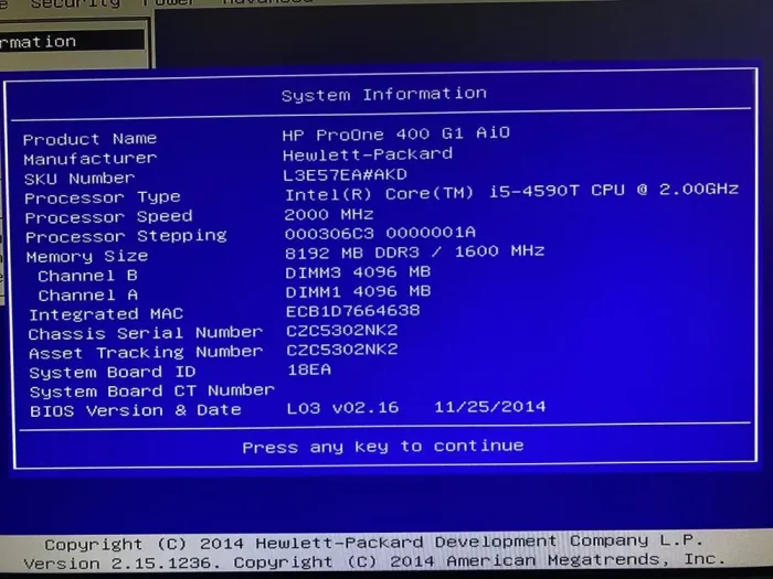 Моноблок Б-клас HP ProOne 400 G1 All-in-One / 20" (1600x900) TN / Intel Core i5-4590T (4 ядра по 2.0 - 3.0 GHz) / 8 GB DDR3 / 240 GB SSD / Intel HD Graphics 4600 / WebCam / Колонки 2x 2W / DVD-ROM б/в - зображення 7