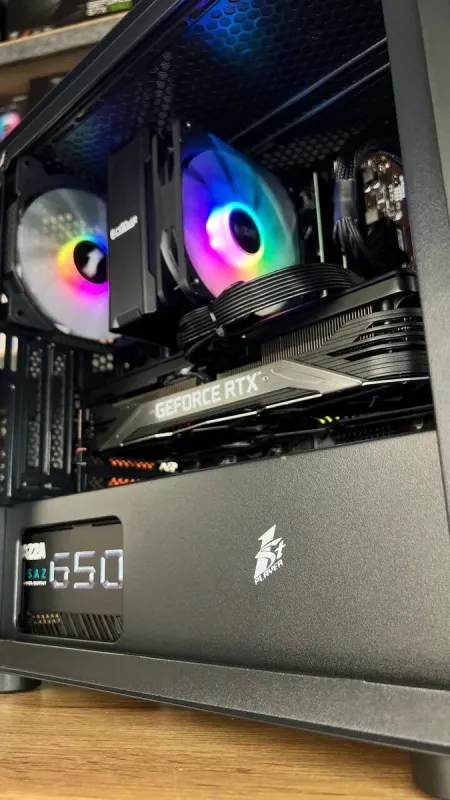 Збірка під замовлення: комп'ютер 1stPlayer D3-3F2-PLUS Black Tower / AMD Ryzen 5 3600 (6 (12) ядер по 3.6 - 4.2 GHz) / 16 GB DDR4 / 512 GB SSD M.2 / nVidia GeForce RTX 3060 Ti, 8 GB GDDR6, 256-bit / 650W б/в - зображення 4