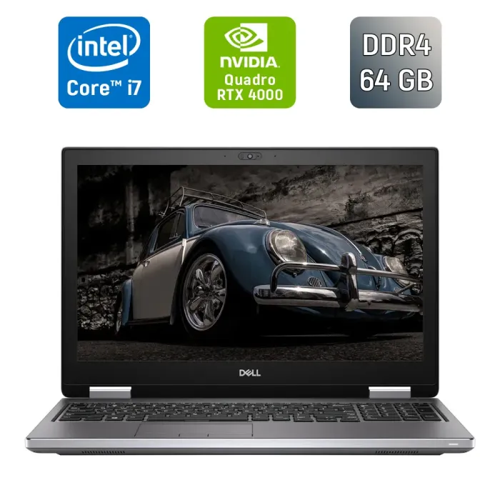 Мобільна робоча станція Dell Precision 7740 / 17,3" (1920x1080) IPS / Intel Core i7-9850H (6 (12) ядер по 2,6 - 4,6 ГГц) / 64 ГБ DDR4 / 1000 ГБ SSD / nVidia Quadro RTX 4000, 8 ГБ GDDR6, 256-біт / WebCam / Windows 10 б/в - зображення 1