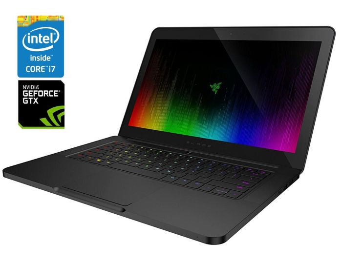 Ігровий ноутбук Razer Blade 14 RZ09-0195 / 14" (3200x1800) IPS Touch / Intel Core i7-6700HQ (4 (8) ядра по 2.6 - 3.5 GHz) / 16 GB DDR4 / 512 GB SSD / nVidia GeForce GTX 1060, 6 GB GDDR5, 192-bit / WebCam / Win 11 б/в - зображення 1