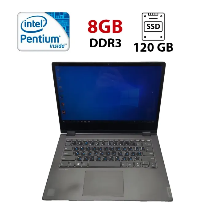 Ноутбук Lenovo IdeaPad Flex 14 / 14" (1366x768) TN / Intel Pentium Gold 5405U (2 (4) ядра по 2.3 GHz) / 8 GB DDR3 / 120 GB SSD / Intel HD Graphics 610 / WebCam б/в - зображення 1