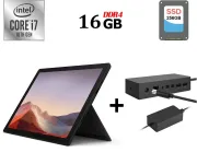 Планшет Microsoft Surface Pro 7 1866 / 12.3" (2736x1824) IPS Touch / Intel Core i7-1065G7 (4 (8) ядер 1.3 - 3.9 ГГц) / 16 ГБ DDR4 / 256 ГБ SSD / Intel Iris Plus Graphics / Web-камера б/в