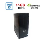 Ігровий ПК Dell Inspirion 3650 / Intel Core i3-6100 (2 (4) ядра по 3,7 ГГц) / 16 ГБ DDR3 / 256 ГБ SSD / nVidia GeForce GTX 745, 2 ГБ GDDR3, 128-біт / Wi-Fi+Bluetooth / DVD / Win 10 Home Lic б/в