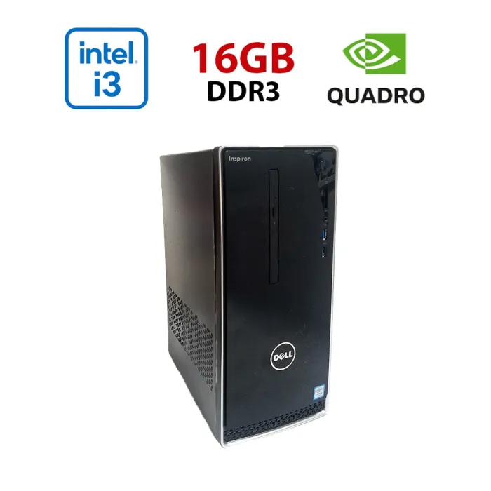 Ігровий ПК Dell Inspirion 3650 / Intel Core i3-6100 (2 (4) ядра по 3,7 ГГц) / 16 ГБ DDR3 / 512 ГБ SSD / nVidia Quadro M2000, 4 ГБ GDDR5, 128-біт / Wi-Fi+Bluetooth / DVD / Win 10 Home Lic б/в - зображення 1