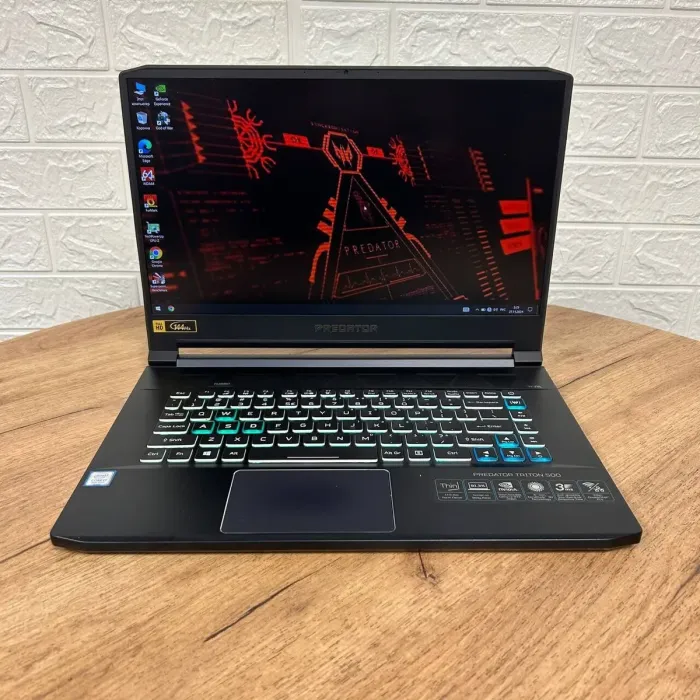 Ігровий ноутбук Б-клас Acer Predator Triton 500 PT515-51 / 15.6" (1920x1080) IPS / Intel Core i7-9750H (6 (12) ядер по 2.6 - 4.5 GHz) / 16 GB DDR4 / 512 GB SSD / nVidia GeForce RTX 2060, 6 GB GDDR6, 192-bit / WebCam б/в - зображення 2