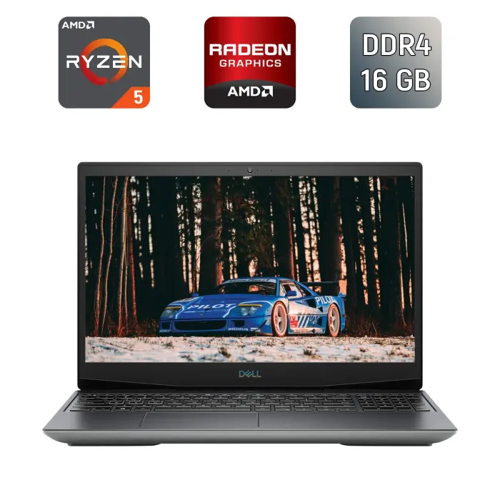 Ігровий ноутбук Dell G5 SE 5505 / 15,6" (1920x1080) IPS / AMD Ryzen 5 4600H (6 (12) ядер по 3.0 - 4.0 GHz) / 16 GB DDR4 / 512 GB SSD / AMD Radeon RX 5600M, 6 GB GDDR6, 192-bit / WebCam / HDMI б/в - зображення 1