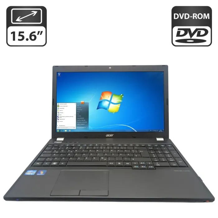 Ноутбук Acer TravelMate 5760 / 15.6" (1366x768) TN / Intel Core i3-2328M (2 (4) ядра по 2.2 GHz) / 6 GB DDR3 / 500 GB HDD / Intel HD Graphics 3000 / WebCam / DVD-ROM б/в - изображение 1