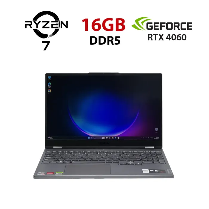 Ігровий ноутбук Lenovo Legion 5 15ARP8 / 15,6" (2560x1440) IPS / AMD Ryzen 7 7735HS (8 (16) ядер 3,2 - 4,75 ГГц) / 16 ГБ DDR5 / 960 ГБ SSD / nVidia GeForce RTX 4060, 8 ГБ GDDR6, 128-біт / Веб-камера б/в - зображення 1