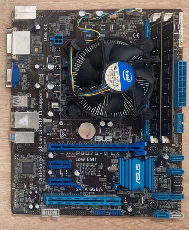 Комплект: Материнська плата Asus P8B75-M LX / LGA1155 / Intel Core i7-2600 (4 (8) ядра по 3.4 - 3.8 GHz) / 16 GB DDR3 / Intel HD Graphics 2000 + Кулер б/в - зображення 2