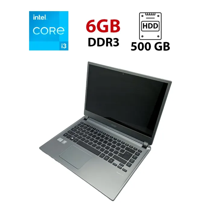 Ноутбук Acer Aspire M5 / 14" (1366x768) TN / Intel Core i3-2377M (2 (4) ядра по 1.5) / 6 GB DDR3 / 500 GB HDD / Intel HD Graphics 3000 / WebCam б/в - зображення 1
