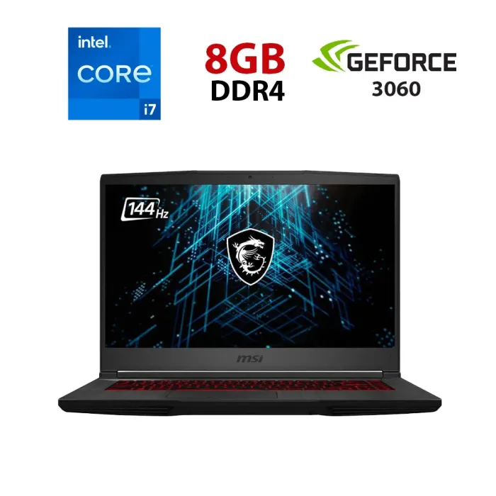 Ігровий ноутбук MSI GF65 Thin 10UE-429NEU / 15.6" (1920x1080) IPS / Intel Core i7-10750H (6 (12) ядер по 2,6 - 5,0 ГГц) / 8 ГБ DDR4 / 240 ГБ SSD / nVidia GeForce RTX 3060, 6 ГБ GDDR6, 192-bit / WebCam б/в - зображення 1
