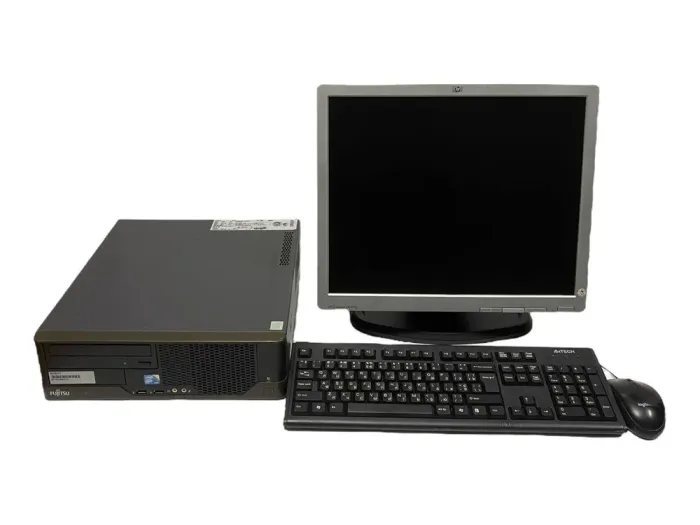 Комплект ПК: комп'ютер Б-клас Fujitsu Esprimo E5730 SFF / Intel Core 2 Duo E8500 (2 ядра по 3.16 GHz) / 4 GB DDR2 / 160 GB HDD / Intel Graphics / DVD-ROM + Монітор Б-клас HP Compaq LA1951g / 19" (1280x1024) TN / VGA б/в - зображення 2