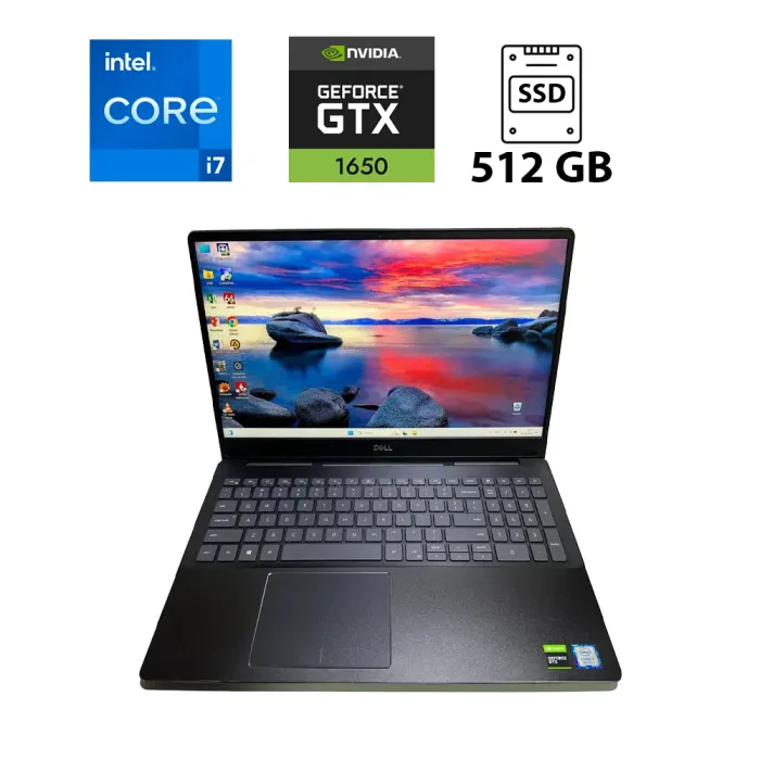 Ігровий ультрабук Dell Vostro 7590 / 15.6" (1920x1080) IPS / Intel Core i7-9750H (6 (12) ядер по 2.6 - 4.5 GHz) / 16 GB DDR4 / 512 GB SSD / nVidia GeForce GTX 1650, 4 GB GDDR5, 128-bit / WebCam б/в - зображення 1