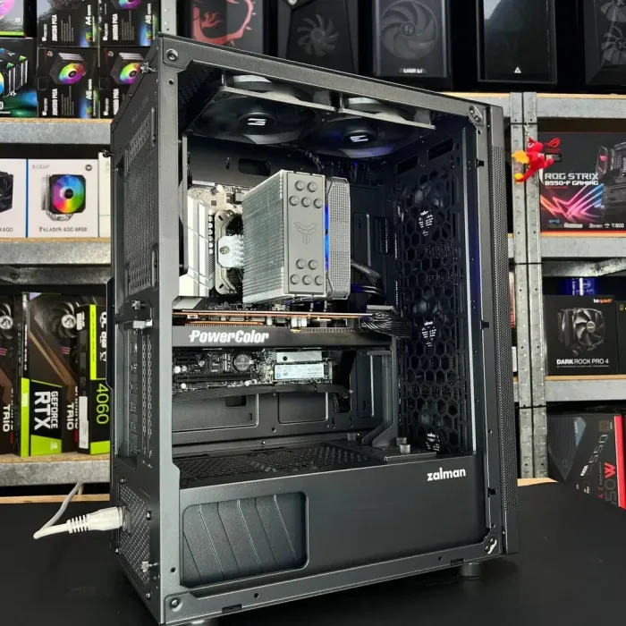 Збірка під замовлення: ігровий ПК Zalman i4 Black Tower / AMD Ryzen 7 5700X (8 (16) ядер по 3.4 - 4.6 GHz) / 16 GB DDR4 / 500 GB SSD M.2 + 2000 GB SSD M.2 / AMD Radeon RX 5700 XT, 8 GB GDDR6, 256-bit / 650W б/в - зображення 5