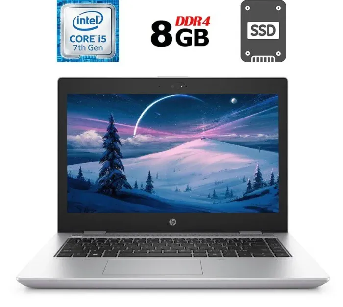 Ноутбук Б-клас HP Probook 640 G4 / 14" (1366x768) TN / Intel Core i5-7300U (2 (4) ядра по 2.6 - 3.5 GHz) / 8 GB DDR4 / 256 GB SSD / Intel HD Graphics 620 / WebCam / Fingerprint / HDMI б/в - зображення 1
