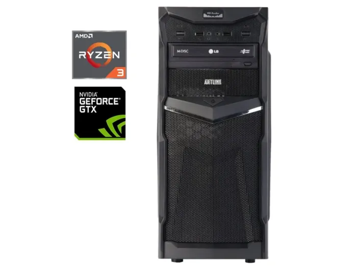 Artline Gaming PC X45 v01 Tower / AMD Ryzen 3 3200G (4 ядра 3.6 - 4.0 ГГц) / 16 ГБ DDR4 / 256 ГБ SSD + 1000 ГБ HDD / nVidia GeForce GTX 1050 Ti, 4 ГБ GDDR5, 128-біт / Win 10 б/в - зображення 1