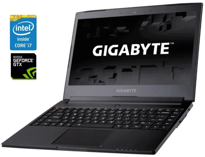 Ігровий ультрабук Б-клас Gigabyte Aero 14 / 14" (2560x1440) IPS / Intel Core i7-7700HQ (4 (8) ядра по 2.8 - 3.8 GHz) / 16 GB DDR4 / 512 GB SSD / nVidia GeForce GTX 1060, 6 GB GDDR5, 192-bit / WebCam б/в - зображення 1