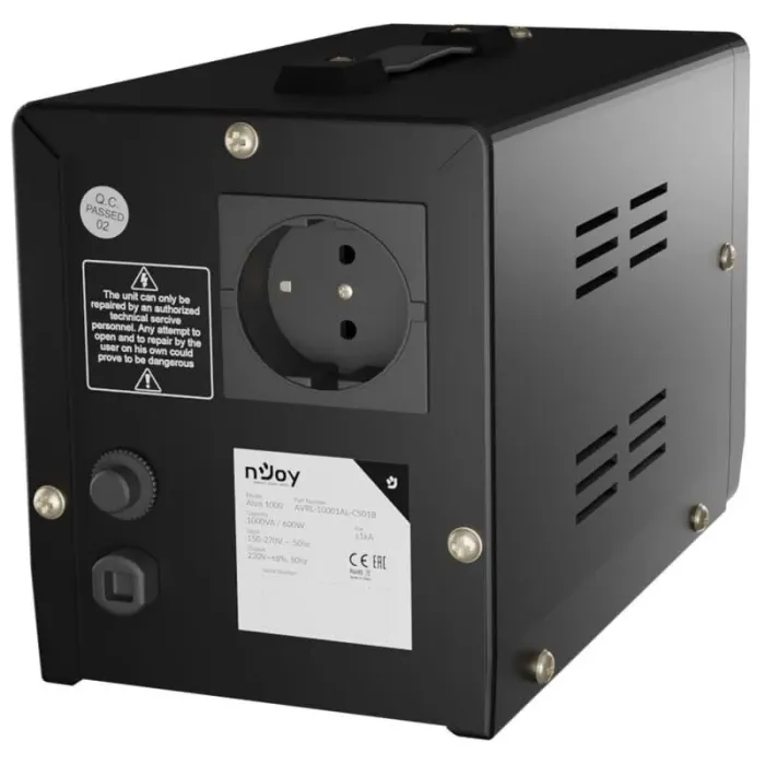 Стабілізатор напруги Njoy Alvis 1000 (AVRL-10001AL-CS01B) / 230 V / 1000 V·А / 600W / 1 вихід - зображення 2