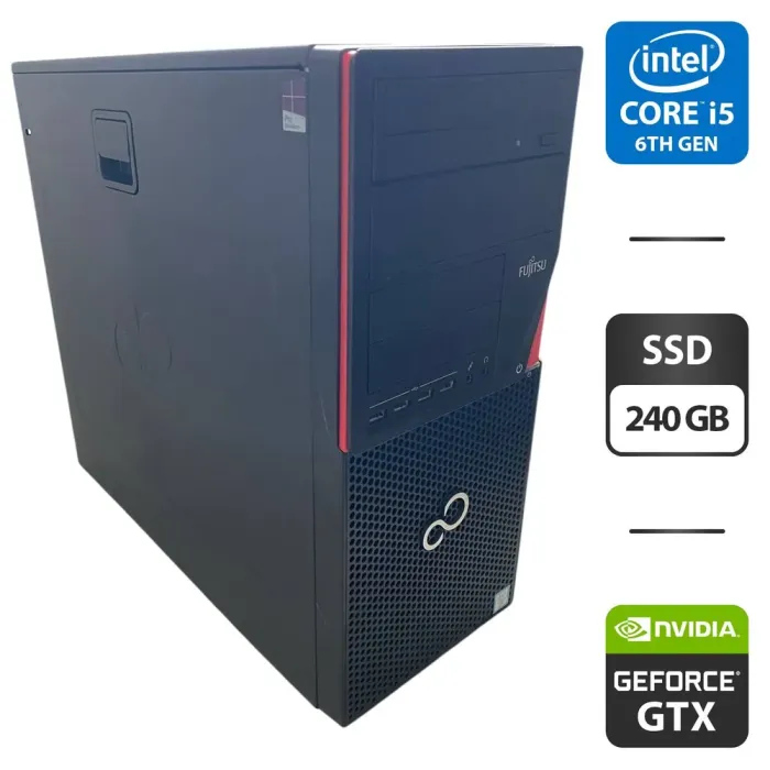 Комп'ютер Fujitsu Esprimo P756 E90 Tower / Intel Core i5-6500 (4 ядра по 3.2 - 3.6 GHz) / 16 GB DDR4 / 240 GB SSD / nVidia GeForce GTX 745, 2 GB GDDR3, 128-bit / DVD-ROM б/в - зображення 1