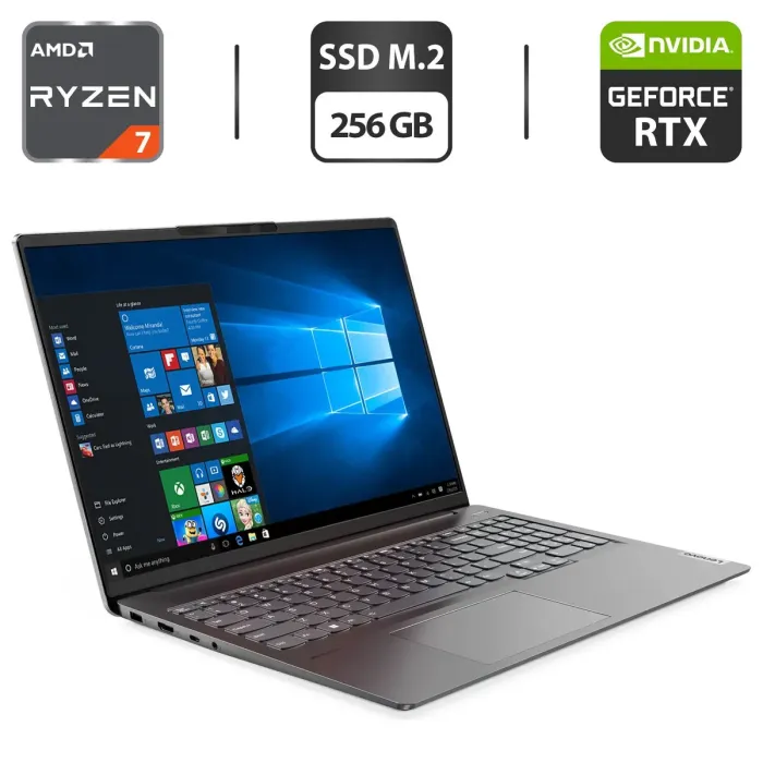 Ігровий ноутбук Б-клас Lenovo IdeaPad 5 Pro 16ARH7 / 16" (2560x1600) IPS / AMD Ryzen 7 6800HS (8 (16) ядер по 3.2 - 4.7 GHz) / 16 GB DDR5 / 256 GB SSD M.2 / nVidia GeForce RTX 3050, 4 GB GDDR6, 128-bit б/в - зображення 1