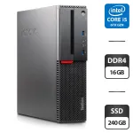 Комп'ютер Lenovo ThinkCentre M900 SFF / Core i5-6500 (4 ядра по 3.2-3.6GHz) / 16GB DDR4 / 240GB SSD / HD Graphics 530 / DisplayPort б/в