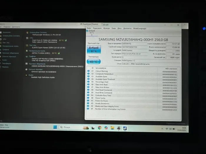 Захищений ноутбук Getac F100G4 / 11.6" (1920x1080) IPS Touch / Intel Core i5-7200U (2 (4) ядра по 2.5 - 3.1 GHz) / 8 GB DDR4 / 256 GB SSD / Intel HD Graphics 520 б/в - зображення 6
