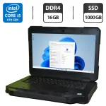 Захищений ноутбук Dell Latitude 5414 Rugged / 14" (1366x768) TN / Intel Core i5-6300U (2 (4) ядра по 2.4 - 3.0 GHz) / 16 GB DDR4 / 1000 GB SSD / Intel HD Graphics 520 / WebCam / Wi-Fi / Bluetooth / Windows 11 Pro б/в
