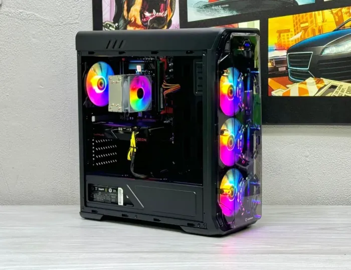 Ігровий ПК GameMax StarLight FRGB Tower / Intel Xeon E5-2640 (6 (12) ядер по 2.5 - 3.0 GHz) / 32 GB DDR4 / 512 GB SSD / AMD Radeon RX 6600, 8 GB GDDR6, 128-bit / 500W / Win 10 б/в - зображення 3