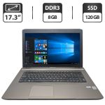 Ноутбук Medion Akoya E7225 / 17.3" (1600x900) TN / Intel Celeron N2840 (2 ядра по 2.16 - 2.58 GHz) / 8 GB DDR3 / 120 GB SSD / Intel HD Graphics / WebCam / DVD-ROM / АКБ не тримає б/в