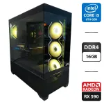 Ігровий ПК GTL Gaming Universe Black Tower / Intel Core i5-9400T (6 ядер по 1,8 - 3,4 ГГц) / 16 ГБ DDR4 / 256 ГБ SSD M.2 + 512 ГБ SSD + 500 ГБ HDD / AMD Radeon RX 590, 8 ГБ GDDR5, 256-біт / 500 Вт б/в