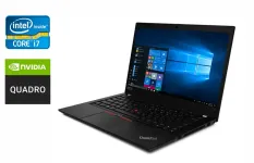 Мобільна робоча станція Lenovo ThinkPad P14s Gen 1 / 14" (1920x1080) IPS / Intel Core i7-10510U (4 (8) ядра по 1.8 - 4.9 GHz) / 16 GB DDR4 / 512 GB SSD / nVidia Quadro P520, 2 GB GDDR5, 64-bit / WebCam / TouchID / Windows 10 б/в