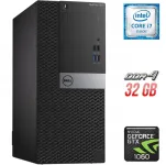 Ігровий ПК Dell OptiPlex 5050 Tower / Intel Core i7-6700 (4 (8) ядра по 3.4 - 4.0 GHz) / 32 GB DDR4 / 250 GB SSD + 1000 GB HDD / nVidia GeForce GTX 1060, 6 GB GDDR5, 192-bit б/в
