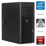 Робоча станція Б-клас HP Z420 Workstation Tower / Intel Xeon E5-2660 v2 (10 (20) ядер по 2.2 - 3.0 GHz) / 64 GB DDR3 / 240 GB SSD + 500 GB HDD / AMD Radeon HD 7870, 2 GB GDDR5, 256-bit / DVD-ROM / HDMI б/в