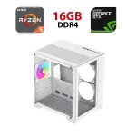 Ігровий ПК Ice Infinity Mini White Tower / AMD Ryzen 5 5500 (6 (12) ядер по 3,6 - 4,2 ГГц) / 16 ГБ DDR4 / 480 ГБ SSD / nVidia GeForce GTX 1070, 8 ГБ GDDR5, 256-біт