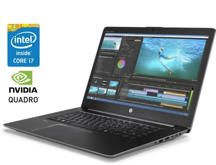 Мобільна робоча станція HP ZBook Studio G3 / 15.6" (1920x1080) IPS / Intel Core i7-6700HQ (4 (8) ядра по 2.6 - 3.5 GHz) / 16 GB DDR4 / 512 GB SSD / nVidia Quadro M1000M, 2 GB DDR5, 128-bit / WebCam б/в - зображення 1