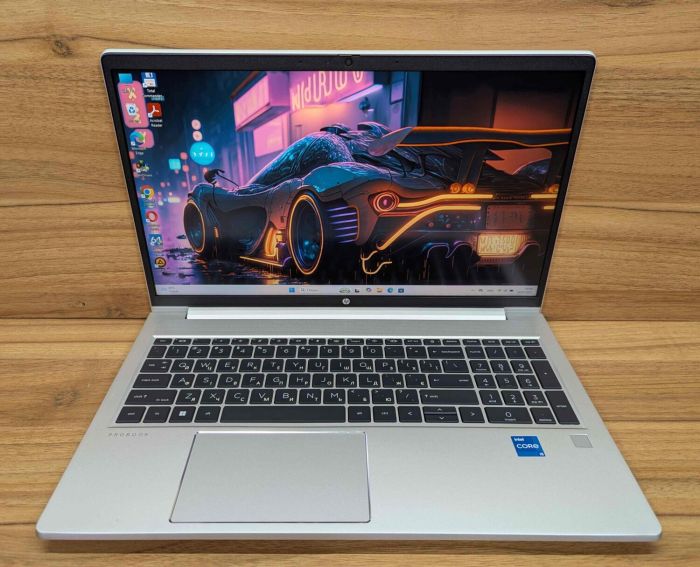 Ноутбук HP ProBook 450 G9 / 15.6" (1920x1080) IPS / Intel Core i5-1235U (10 (12) ядер по 3.3 - 4.4 GHz) / 16 GB DDR4 / 480 GB SSD / Intel Iris Xe Graphics / WebCam / TouchID / Windows 11 б/в - зображення 2