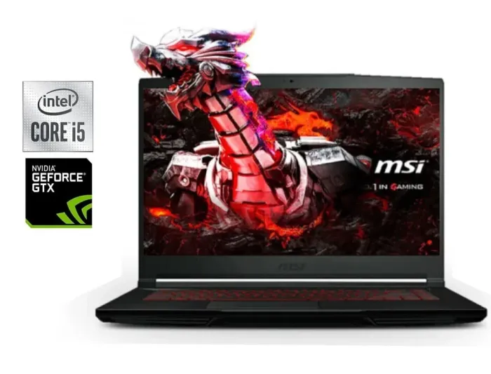 Ігровий ноутбук MSI GF63 Thin 10SC / 15.6" (1920x1080) IPS / Intel Core i5-10500H (6 (12) ядер по 2.5 - 4.5 GHz) / 16 GB DDR4 / 128 GB SSD NVMe + 1000 GB HDD / nVidia GeForce GTX 1650 Max-Q, 4 GB GDDR6, 128-bit / WebCam б/в - зображення 1