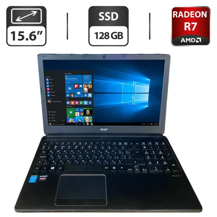 Ноутбук Acer Aspire V5-561G / 15.6" (1366x768) TN / Intel Core i5-4200M (2 (4) ядра по 2.5 - 3.1 GHz) / 8 GB DDR3 / 128 GB SSD / AMD Radeon R7 M265, 2 GB GDDR3, 128-bit / WebCam / DVD-ROM б/в - зображення 1