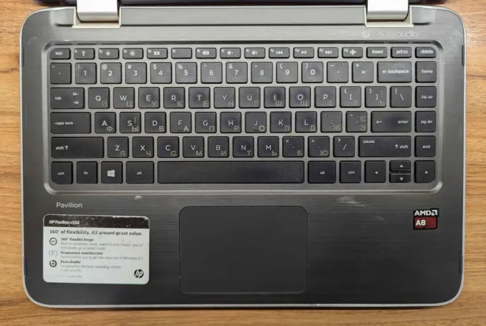 Ноутбук Б-клас HP Pavilion x360 13-a010nr / 13.3" (1366x768) TN / AMD A8-6410 (4 ядра по 2.4 GHz) / 8 GB DDR3 / 240 GB SSD / AMD Radeon R5 Graphics / WebCam / Windows 10 б/в - зображення 3