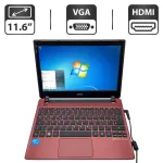Нетбук Acer Aspire One / 11.6" (1366x768) TN / Intel Celeron 847 (2 ядра по 1.1 GHz) / 4 GB DDR3 / 320 GB HDD / Intel HD Graphics / WebCam / АКБ не тримає б/в