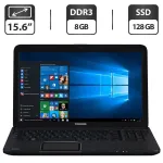 Ноутбук Б-клас Toshiba Satellite C855 / 15.6" (1366x768) TN / Intel Core i5-3230M (2 (4) ядра по 2.6 - 3.2 GHz) / 8 GB DDR3 / 128 GB SSD / Intel HD Graphics 3000 / WebCam / DVD-ROM б/в