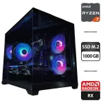 Збірка на замовлення: ігровий ПК Gamdias Aura GC10M ARGB Black Tower / AMD Ryzen 7 5700X (8 (16) ядер по 3,4 - 4,6 ГГц) / 32 ГБ DDR4 / 1000 ГБ SSD M.2 / AMD Radeon RX 6700 XT, 12 GB GDDR6, 192-bit / 650W б/в