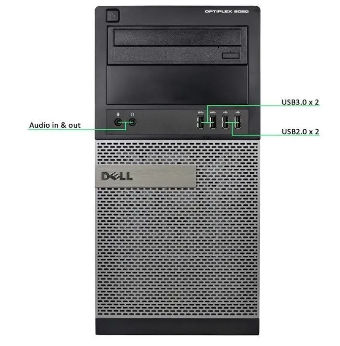 Комп'ютер Dell OptiPlex 9020 Tower / Intel Core i5-4430 (4 ядра по 3.0 - 3.2 GHz) / 8 GB DDR3 / 320 GB HDD / Intel HD Graphics 4600 / DVD-ROM б/в - зображення 4