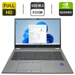 Мобільна робоча станція Б-класу HP ZBook Fury 15 G8 / 15,6" (1920x1080) IPS / Intel Core i7-11850H (8 (16) ядер по 2.1 - 4.8 GHz) / 32 GB DDR4 / 512 GB SSD M.2 / nVidia Quadro T1200, 4 GB GDDR6, 128-bit / WebCam б/в