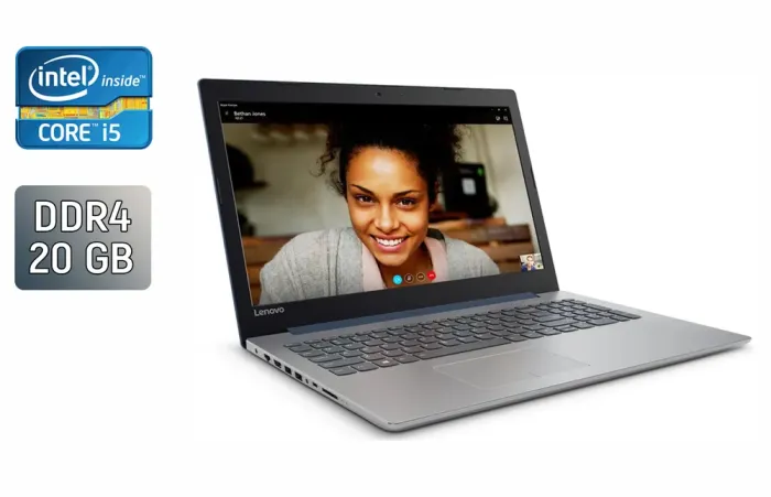 Ноутбук Б-клас Lenovo IdeaPad 320-15IKB / 15.6" (1366x768) TN / Intel Core i5-8250U (4 (8) ядра по 1.6 - 3.4 GHz) / 20 GB DDR4 / 256 GB SSD / Intel UHD Graphics 620 / WebCam / HDMI б/в - зображення 1