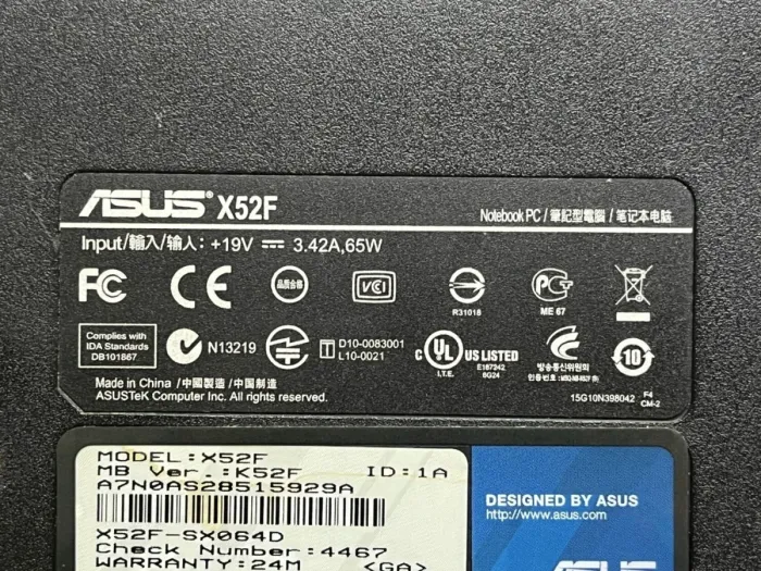 Ноутбук Б-клас Asus X52F / 15.6" (1366x768) TN / Intel Core i5-460M (2 (4) ядра по 2.53 - 2.8 GHz) / 4 GB DDR3 / 120 GB SSD / Intel HD Graphics / WebCam б/в - зображення 8