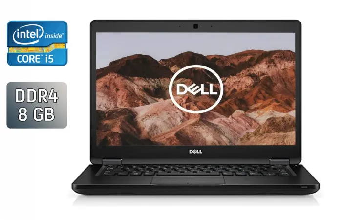 Ультрабук Dell Latitude 5480 / 14" (1366x768) TN / Intel Core i5-6440HQ (4 ядра по 2.6 - 3.5 GHz) / 8 GB DDR4 / 240 GB SSD / Intel HD Graphics 530 / WebCam / Windows 10 б/в - зображення 1