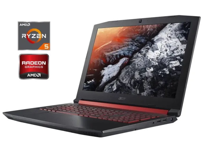 Ігровий ноутбук Б-клас Acer Nitro 5 AN515-42 / 15.6" (1920x1080) IPS / AMD Ryzen 5 2500U (4 (8) ядра по 2.0 - 3.6 GHz) / 16 GB DDR4 / 128 GB SSD + 1000 GB HDD / AMD Radeon RX 560X, 4 GB GDDR5, 128-bit / WebCam / Win 11 б/в - зображення 1